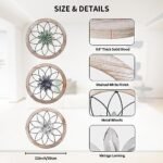 Paquesta 3-Piece Round Farmhouse Wall Decor with 6 Interchangeable Flowers - Rustic 12" Medallion Art for Home. - Image 2