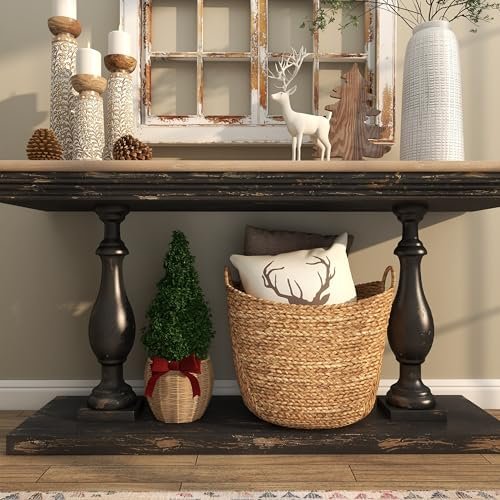 515hQ1yJZIL._SL500_.jpg Deco 79 Seagrass Large Woven Storage Basket with Handles, Stylish Organizer 20" x 18" x 19", Brown - Image 11