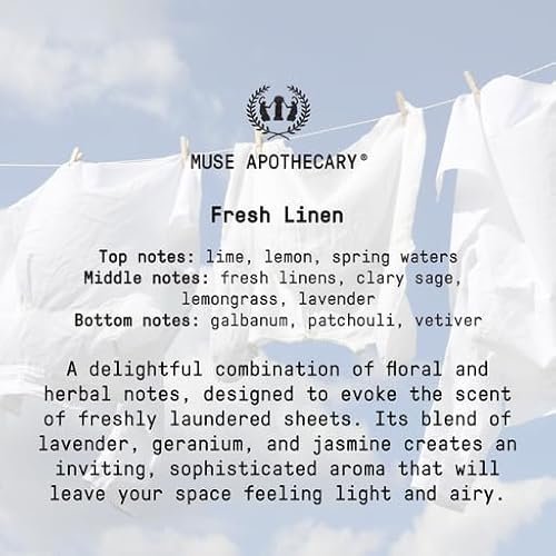 5169SKR-fuL._SL500_.jpg Muse Apothecary Home Ritual Odor Eliminator Spray - Fresh Linen Furniture & Bathroom Deodorizer, 4oz. - Image 8