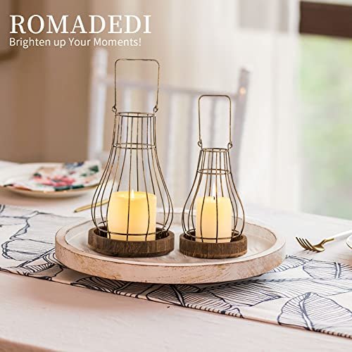 516svyaJHUL._SL500_.jpg Romadedi Lantern Farmhouse Decor - Rustic Candle Holders for Living Room, Kitchen, Dining, and Outdoor Spaces. - Image 8