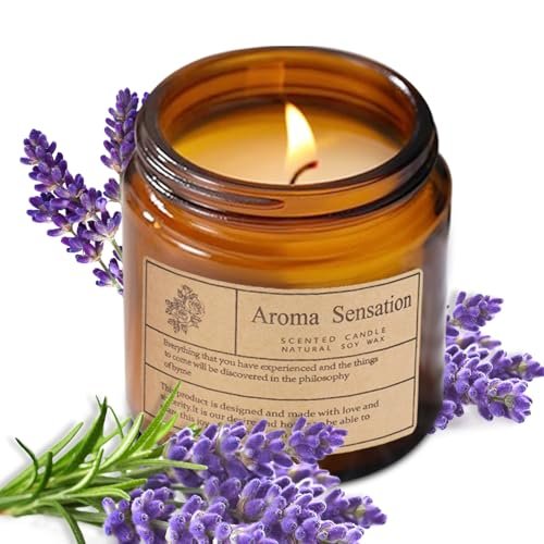 ARCASA Organic Lavender Candles - Non-Toxic Soy Candles for Home, ARCASA Organic Lavender Candles - Non Toxic Soy Candles for Home, Stress Relief & Meditation (7oz)