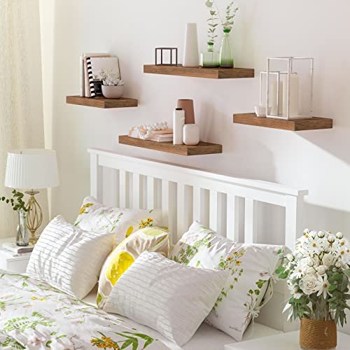 517KAo0MIPL._SL500_.jpg HOOBRO Wall-Mounted Floating Shelves Set of 2, 15.7" Rustic Brown Shelves for Bathroom, Kitchen, Office, and More. - Image 8