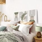 Sage Green Boho Wall Art Set of 3: Minimalist Framed Geometric Leaf/Sun/Moon Canvas, 12"x16" - Image 4