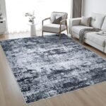 5x7 Washable Modern Abstract Area Rug: Soft, Thin, No-Slip, Stain-Resistant for Living Room, Bedroom, Office. - Image 3