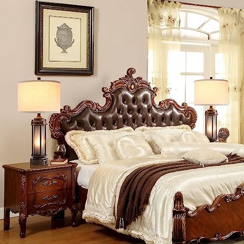 517SYju7w5L._SL500_.jpg Set of 2 Rustic Farmhouse Lamps with USB Ports & Frosted Glass Night Light - Bronze Finish - Image 3