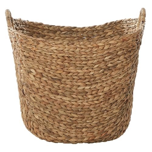 517oI1OME9L._SL500_.jpg Deco 79 Seagrass Large Woven Storage Basket with Handles, Stylish Organizer 20" x 18" x 19", Brown - Image 9
