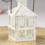Kate Aspen White Rustic Candle Holder Lantern (6") | Vintage Wedding Centerpiece & Farmhouse Decor - Image 8