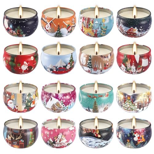 518WXAbwPzL._SL500_.jpg 16-Pack Christmas Scented Candles Gift Set - Long-Lasting Soy Wax Aromatherapy - Perfect for Women, Home Decor & Holiday Gifts. - Image 4