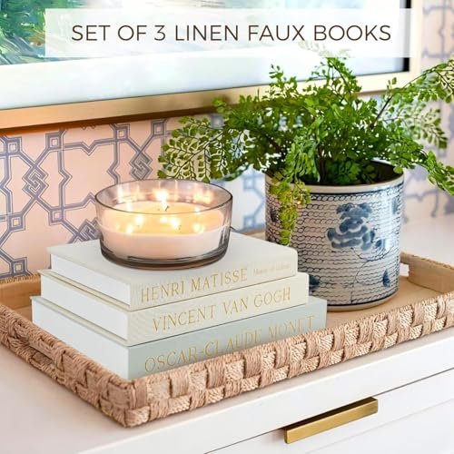 519klaYy2PL._SL500_.jpg Set of 3 Sage Linen Decorative Books for Home Decor, Aesthetic Faux Books for Tables & Shelves. - Image 6