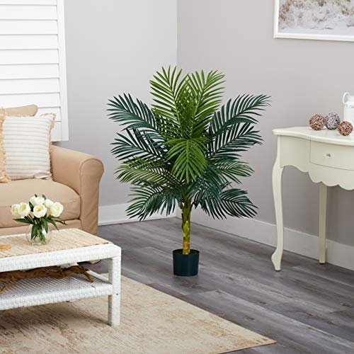 51AGgwAHGIL._SL500_.jpg Nearly Natural 4ft Golden Cane Palm Artificial Tree - Perfect Indoor Greenery Decor! - Image 4