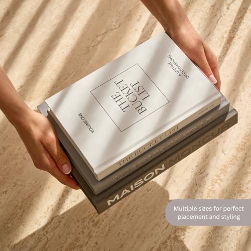 51AaOGTSR4L._SL500_.jpg MONCUR HOME Decorative Coffee Table Books — Mid-Century Modern Fake Books for Stylish Shelf Décor, Set of 3 - Image 8
