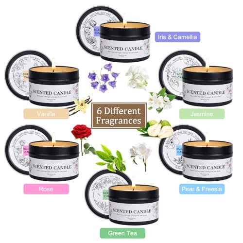 51DkNabNODL._SL500_.jpg Aromatherapy Candle Set: 6 Scented Soy Jar Candles for Men & Women - Perfect Gift for Christmas, Birthdays, & Thanksgiving - Image 8