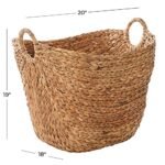 Deco 79 Seagrass Large Woven Storage Basket with Handles, Stylish Organizer 20" x 18" x 19", Brown - Image 4