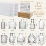 Arme 32-Piece Glass Bud Vase Set: Clear Vintage Vases for Floral Centerpieces, Rustic Wedding Decor, and Home Table Flowers. - Image 2