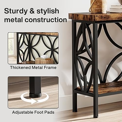51FZQMLn9TL._SL500_.jpg Tribesigns 70.9-Inch Industrial Narrow Sofa Table - Storage Console for Entryway & Living Room, Rustic Brown - Image 7