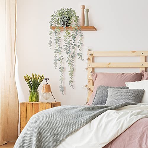 51Ff44yQzL._SL500_.jpg COCOBOO 1pcs Eucalyptus Faux Hanging Plant - Ideal Indoor/Outdoor Wall & Shelf Decor - Image 7