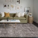 Rugxara 5x7 Area Rug: Vintage Grey Washable Boho Rug, Non-Slip, Low Pile Faux Wool for Living Room & Kids' Room. - Image 2