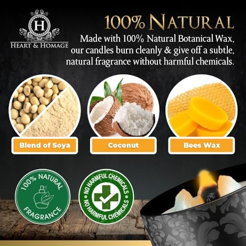 51GVKjOGl6L._SL500_.jpg Heart & Homage Natural Scented Candle with Healing Crystals - Luxurious Sandalwood Wood Wick, 8.11 oz. - Image 5