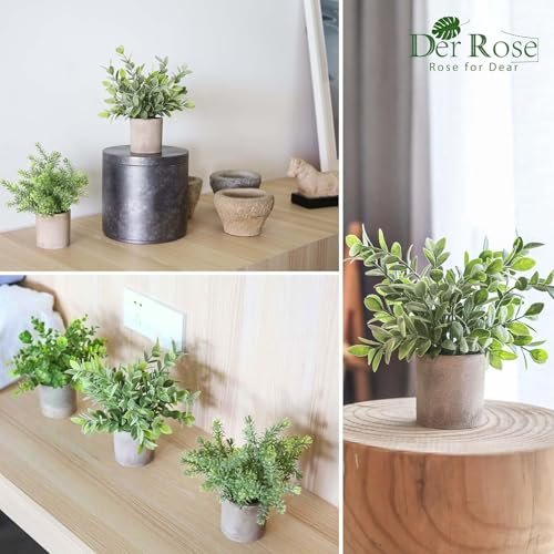 51H2qVfW9RL._SL500_.jpg Der Rose 3-Pack Mini Fake Eucalyptus Plants - Perfect Artificial Decor for Home, Office, or Bathroom - Image 3