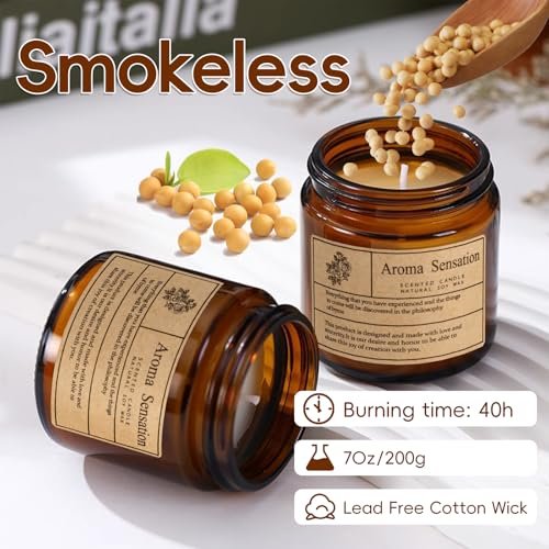 51HGSy60CwL._SL500_.jpg ARCASA Organic Lavender Candles - Non-Toxic Soy Candles for Home, Stress Relief & Meditation (7oz) - Image 3