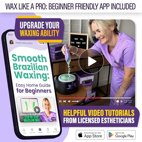51ImVhSSo9L._SL500_.jpg Tress Wellness Brazilian Waxing Kit - Sensitive Skin Friendly, Easy to Use, with Digital Display, Black & Purple Floral Design - Image 6