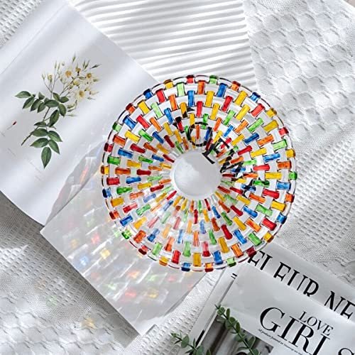 51IpjaioW1L._SL500_.jpg MAGCOLOR Hand-Painted Woven Glass Crystal Bowl: Colorful Centerpiece for Home, Office, Weddings, Snacks & Desserts. - Image 4