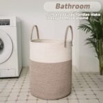 JMvicyroam 60L Large Woven Laundry Basket – Cotton Rope Storage for Blankets, Toys, Clothes, and Nursery Decor. - Image 5