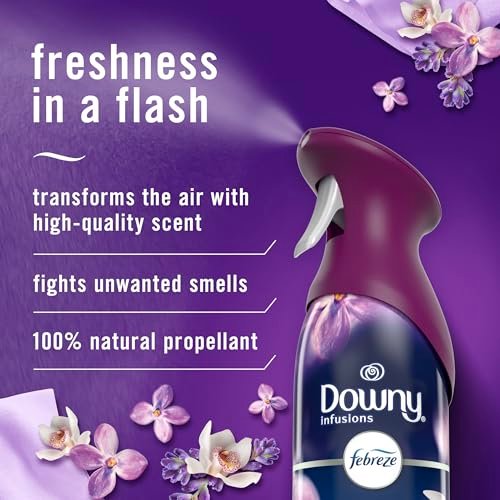 51JRTIUPOL._SL500_.jpg Febreze Air Mist Odor-Fighting Spray, 8.8oz Can, Downy Calm Scent, 3-Pack for Home, Bathroom, & Kitchen. - Image 2