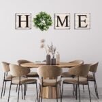 HRENCY Farmhouse Wall Decor: Rustic Wooden Sign with Artificial Eucalyptus for Cozy Home Accent. - Image 4