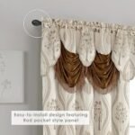 Luxurious Beige Curtain Panel Set (54" x 84", Set of 2) with Attached Valance and Backing. Perfect for Elegant Comfort! - Image 5