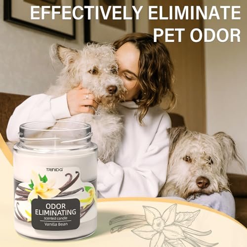 51LHt2smRkL._SL500_.jpg TRINIDa Vanilla Bean Odor Eliminating Candles: Eliminates 99% of Pet, Smoke, and Food Odors. - Image 4