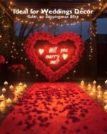 Homemory Romantic Rose Petals & LED Heart Candles Set for Proposal, Anniversary, & Wedding Decor – 2000 Red Petals & 24 Candles. - Image 5