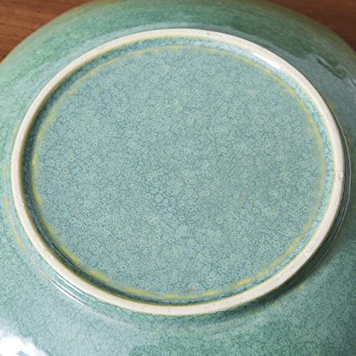 51LoslNBqbL._SL500_.jpg VOMANA 12'' Green Ceramic Decorative Bowl - Versatile Centerpiece for Living Room, Entryway, or Dining. - Image 5