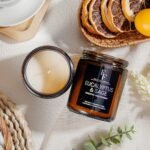 Eucalyptus & Sage Aromatherapy Candles | 7oz Soy Wax Candle Gift for Him & Her in Amber Jar - Image 3