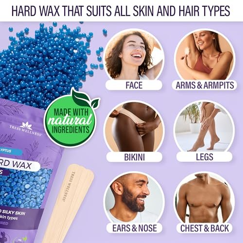 51MF27sKFhL._SL500_.jpg Tress Wellness Brazilian Waxing Kit - Sensitive Skin Friendly, Easy to Use, with Digital Display, Black & Purple Floral Design - Image 3