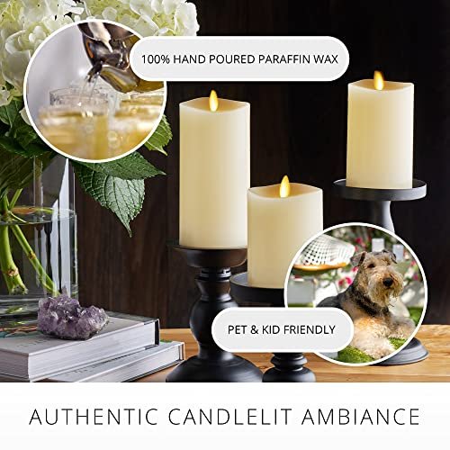 51MYJqYHW6L._SL500_.jpg Luminara Flameless LED Ivory Pillar Candles Set of 3 – Safe, Remote-Controlled, Timer-Enabled, Realistic Glow. - Image 3