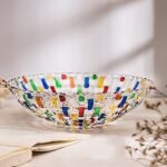 MAGCOLOR Hand-Painted Woven Glass Crystal Bowl: Colorful Centerpiece for Home, Office, Weddings, Snacks & Desserts. - Image 3