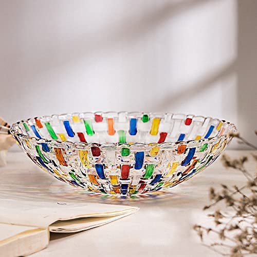 51MjbYtfWBL._SL500_.jpg MAGCOLOR Hand-Painted Woven Glass Crystal Bowl: Colorful Centerpiece for Home, Office, Weddings, Snacks & Desserts. - Image 3