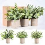 Der Rose 3-Pack Mini Fake Eucalyptus Plants - Perfect Artificial Decor for Home, Office, or Bathroom - Image 8