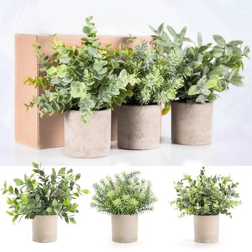 51N9El2BL3L._SL500_.jpg Der Rose 3-Pack Mini Fake Eucalyptus Plants - Perfect Artificial Decor for Home, Office, or Bathroom - Image 8