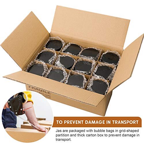 51NF-A2h9aL._SL500_.jpg 12 Pack of 8 Oz Dark Amber Glass Jars with Lids - Versatile Storage for Food, Spices, and Liquids - Image 8