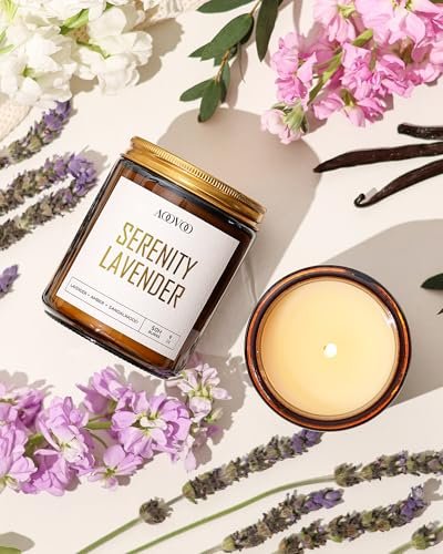 51NPPBdWvUL._SL500_.jpg AOOVOO Scented Candle Set - 4PC, 36 oz Soy Candles in Lavender, Vanilla, Eucalyptus & Sage. Perfect for Home Fragrance! - Image 5