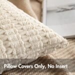 MIULEE Set of 2 Soft Corduroy 18x18 Inch Boho Striped Throw Pillow Covers for Modern Farmhouse Decor. - Image 4