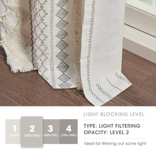 51O1vhtZHtL._SL500_.jpg INK+IVY Imani 100% Cotton 50"x84" Chenille Stripe Curtain - Mid-Century Rod Pocket Drape, Ideal for Living Room & Bedroom Privacy. - Image 4