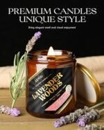 AOOVOO Lavender Woods Wood Wick Candle - 9 oz, 50-Hour Burn, Ideal Scented Candle for Home and Men - Image 2