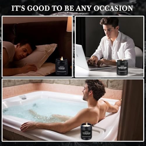51R7e1-rQYL._SL500_.jpg Men's Scented Candle Set - 4 Pack of Smoke, Vanilla, Leather, and Oak Candles for Home Gifts - Image 7