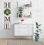 HRENCY Farmhouse Wall Decor: Rustic Wooden Sign with Artificial Eucalyptus for Cozy Home Accent. - Image 5