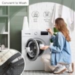 HIGOGOGO Modern Round Pouf Ottoman - Foam-Filled Footrest, 20x15 inches, Beige Boho Stool for Living Room, Weddings, and Parties. - Image 7