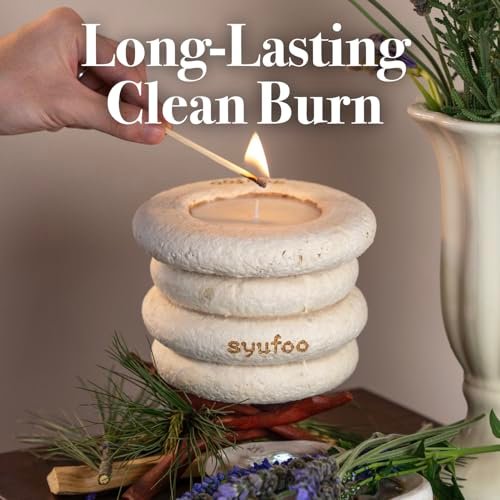 51S7Yy51WgL._SL500_.jpg Syufoo Luxury Lavender Scented Candle - 11oz Biodegradable Jar, Strong Aroma, 50H Clean Burn, Ideal Gift for Men & Women. - Image 3
