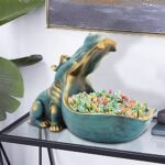 Aboxoo Large Hippo Statue – Dark Blue Resin Figurine, Candy Dish, Key Bowl, Decor Box for Home & Office. - Image 6